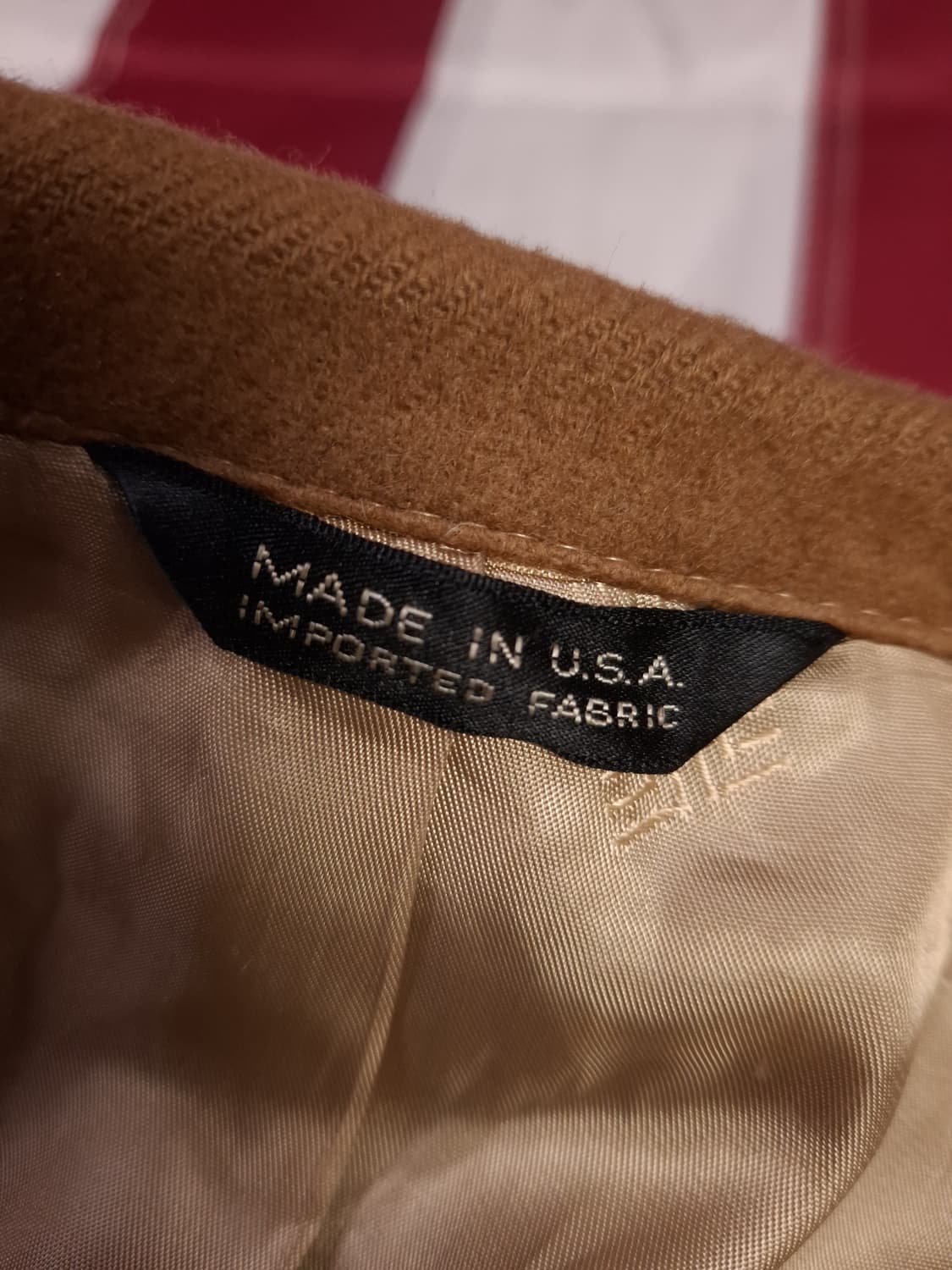 새제품급 오리지날 미국제조 랑방 카멜헤어 2버튼 블레이져 상품이미지2