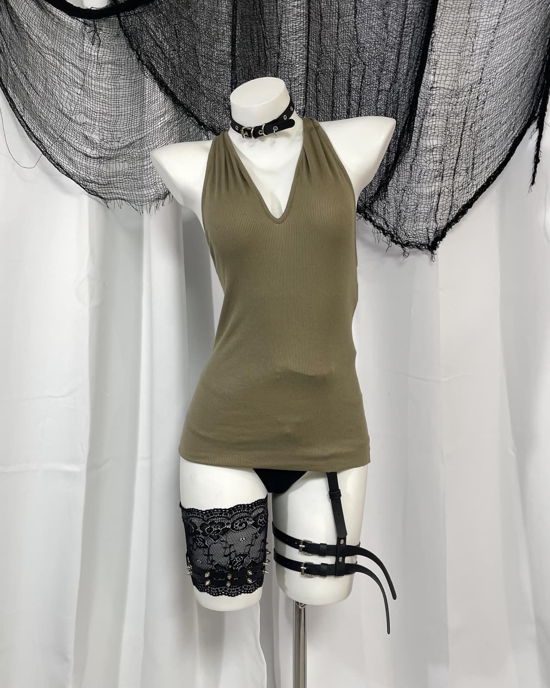 khaki sleeveless 상품이미지1
