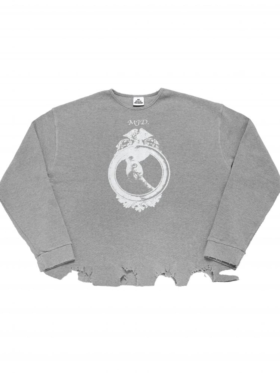 M MJD 디스 와플 롱슬리브 그레이 Distressed LS 상품이미지1