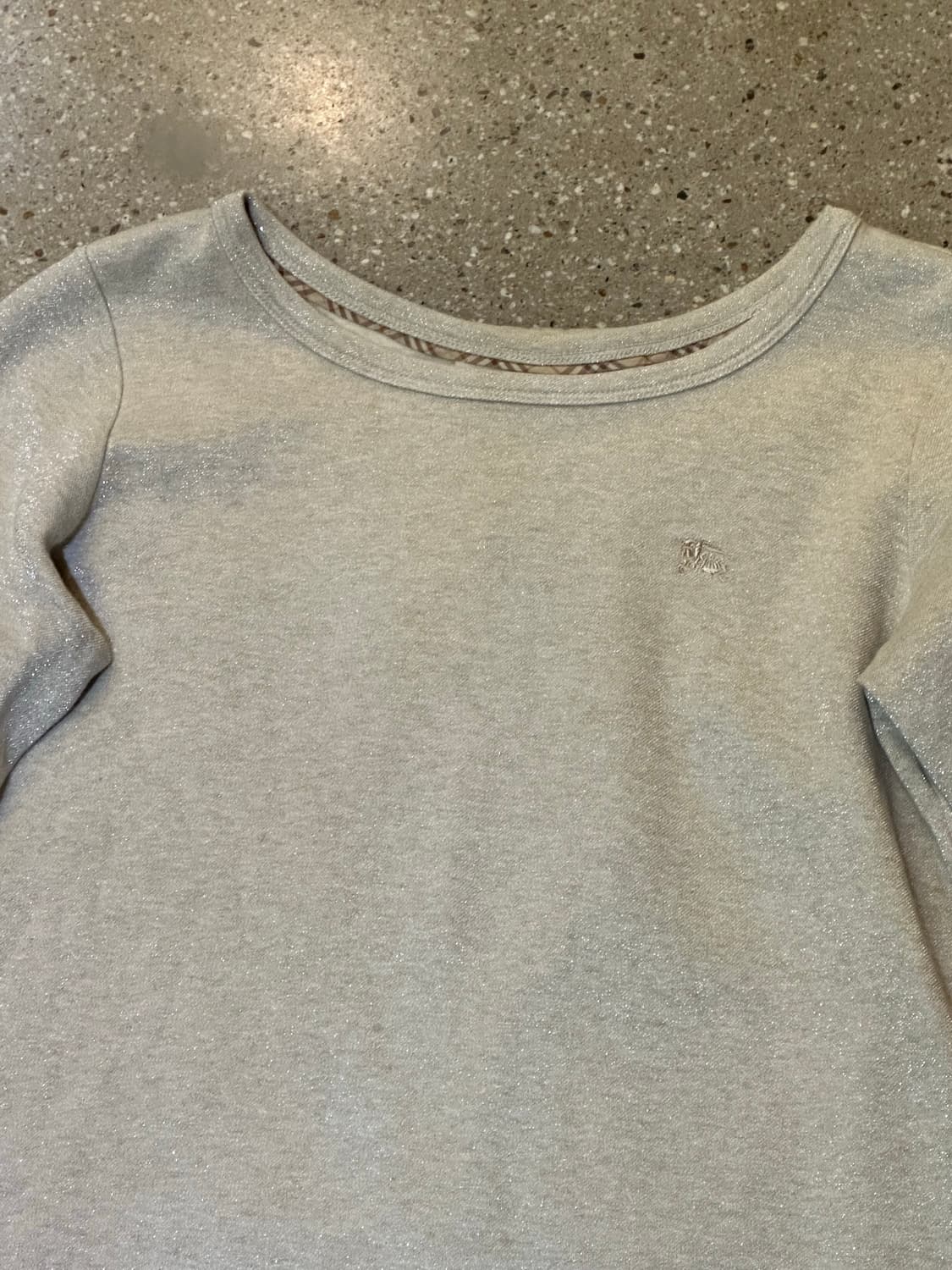 BURBERRY 버버리 오트밀 은색 글리터 롱슬리브 상품이미지4