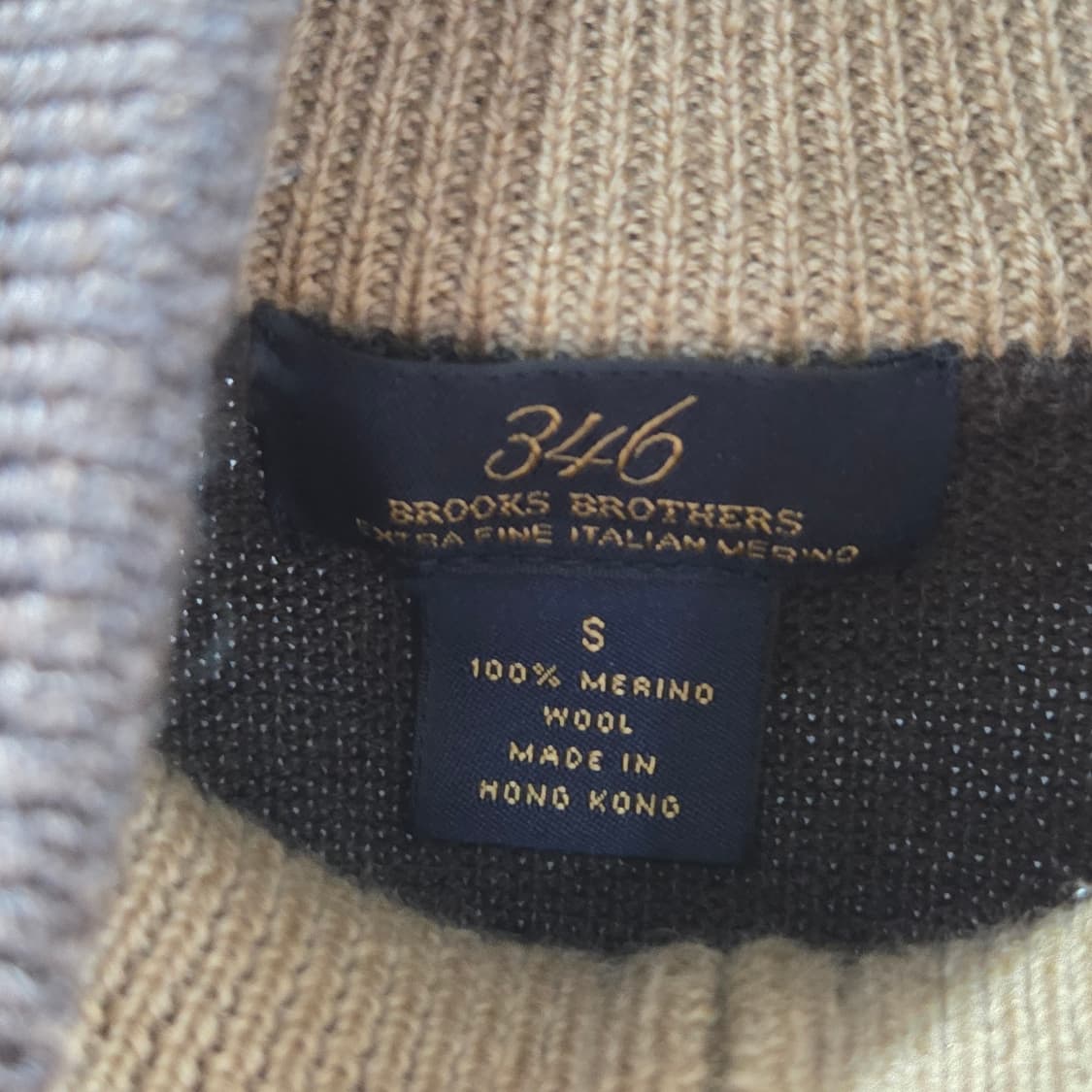 브룩스브라더스 메리노울 풀오버 하프집업 아가일 니트 S 상품이미지2