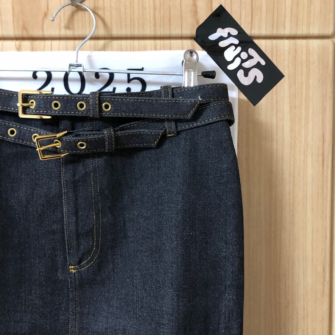 흑청 벨트 스커트  상품이미지3