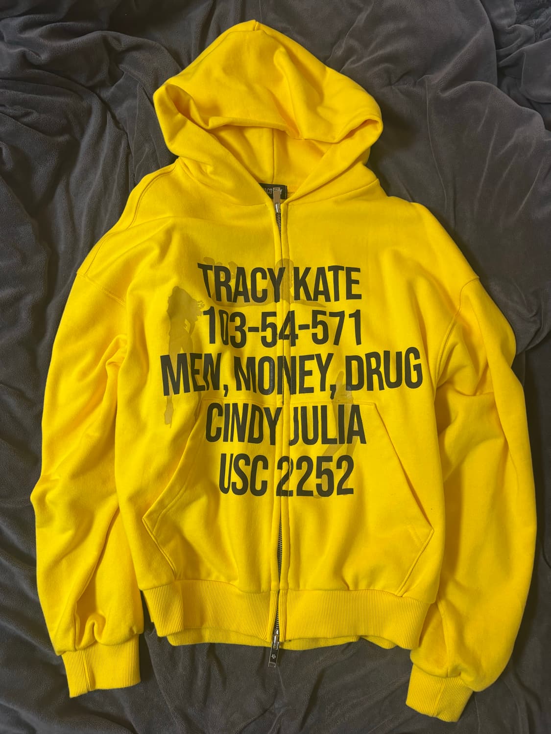 [PACO SPLY] TRACY ZIP UP HOODIE YELLOW 상품이미지7