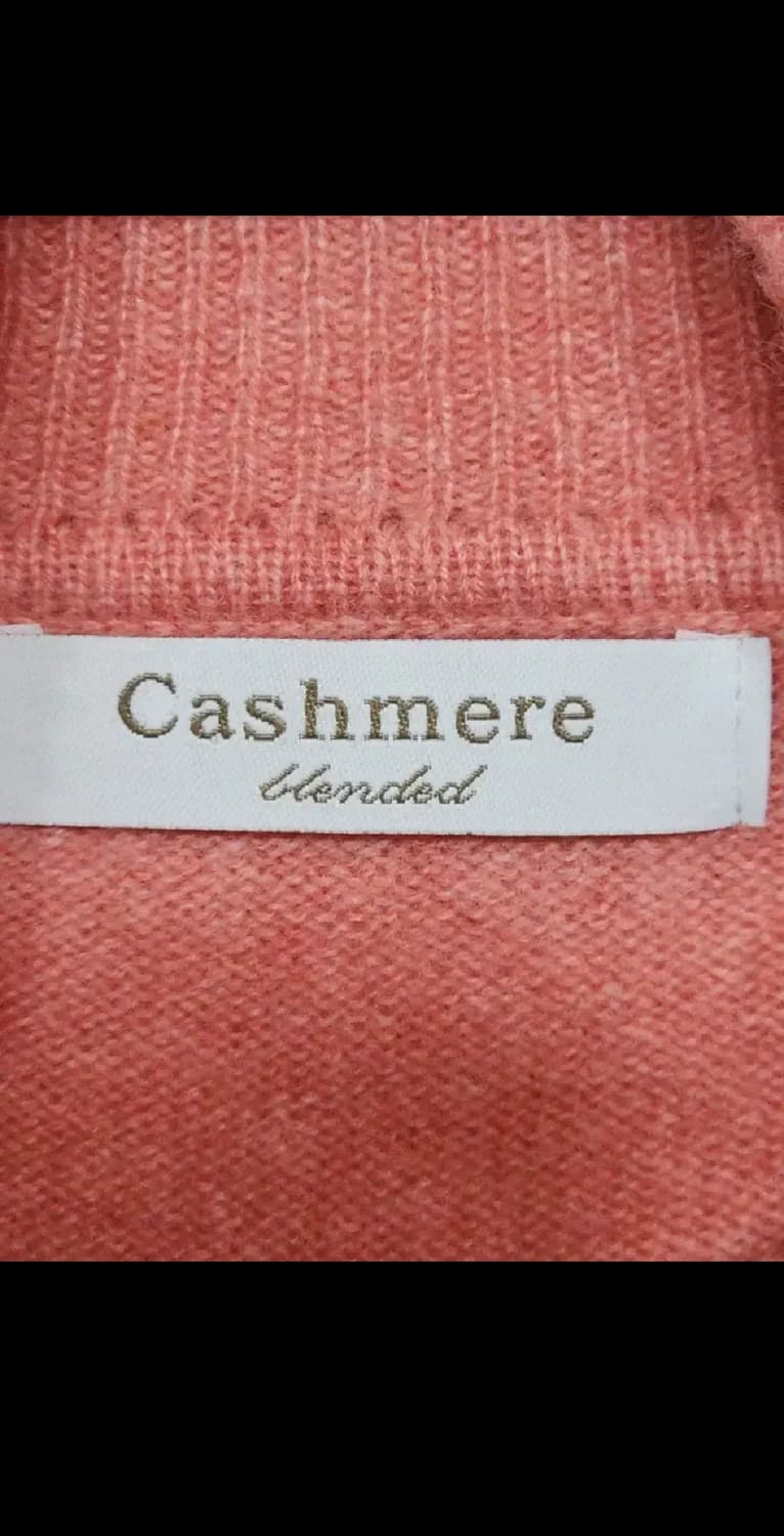 (S) 목폴라 캐시미어 니트 살구색 무지 터틀넥 스웨터  상품이미지3