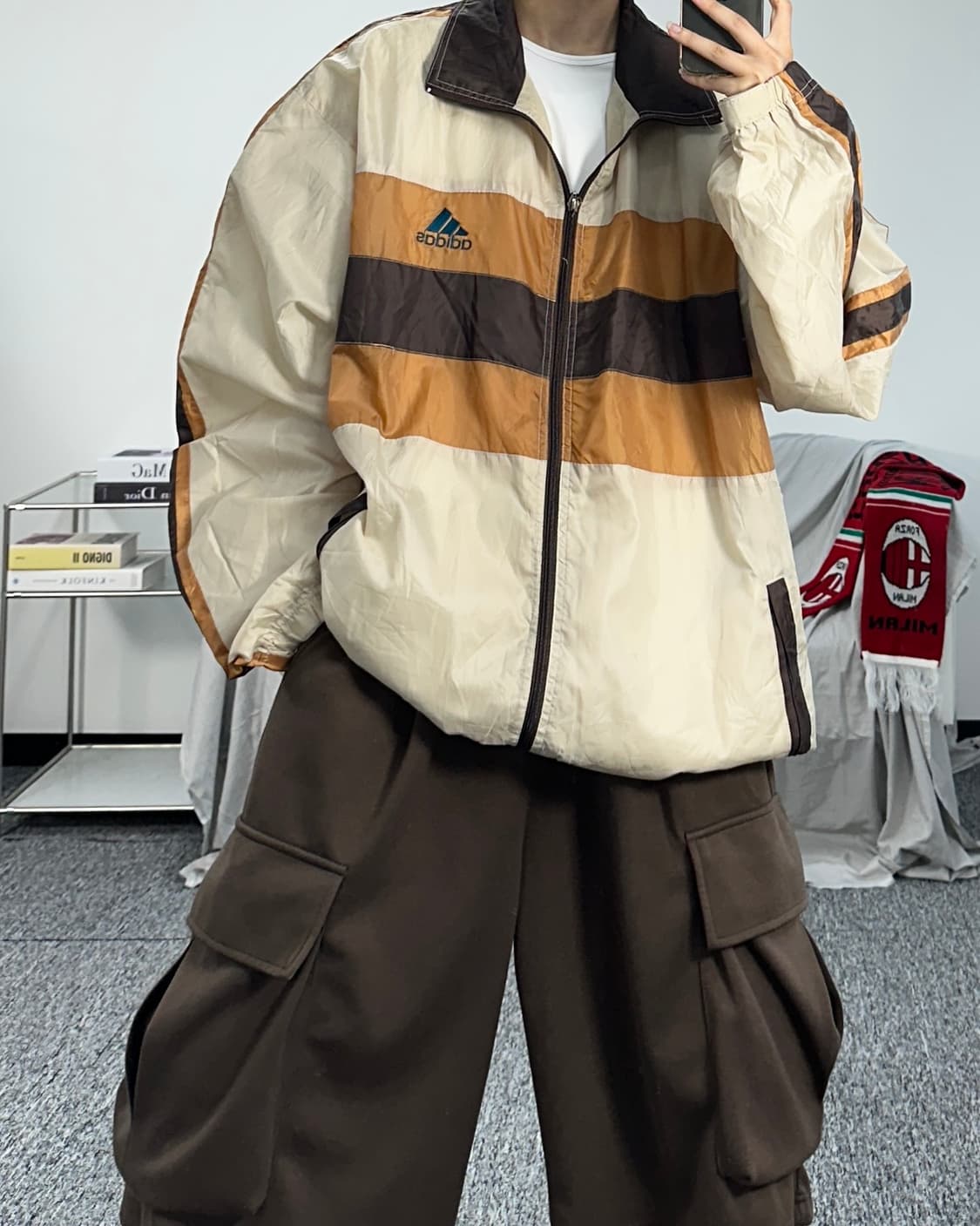 아디다스 00s 베이지 배색 바람막이 상품이미지4