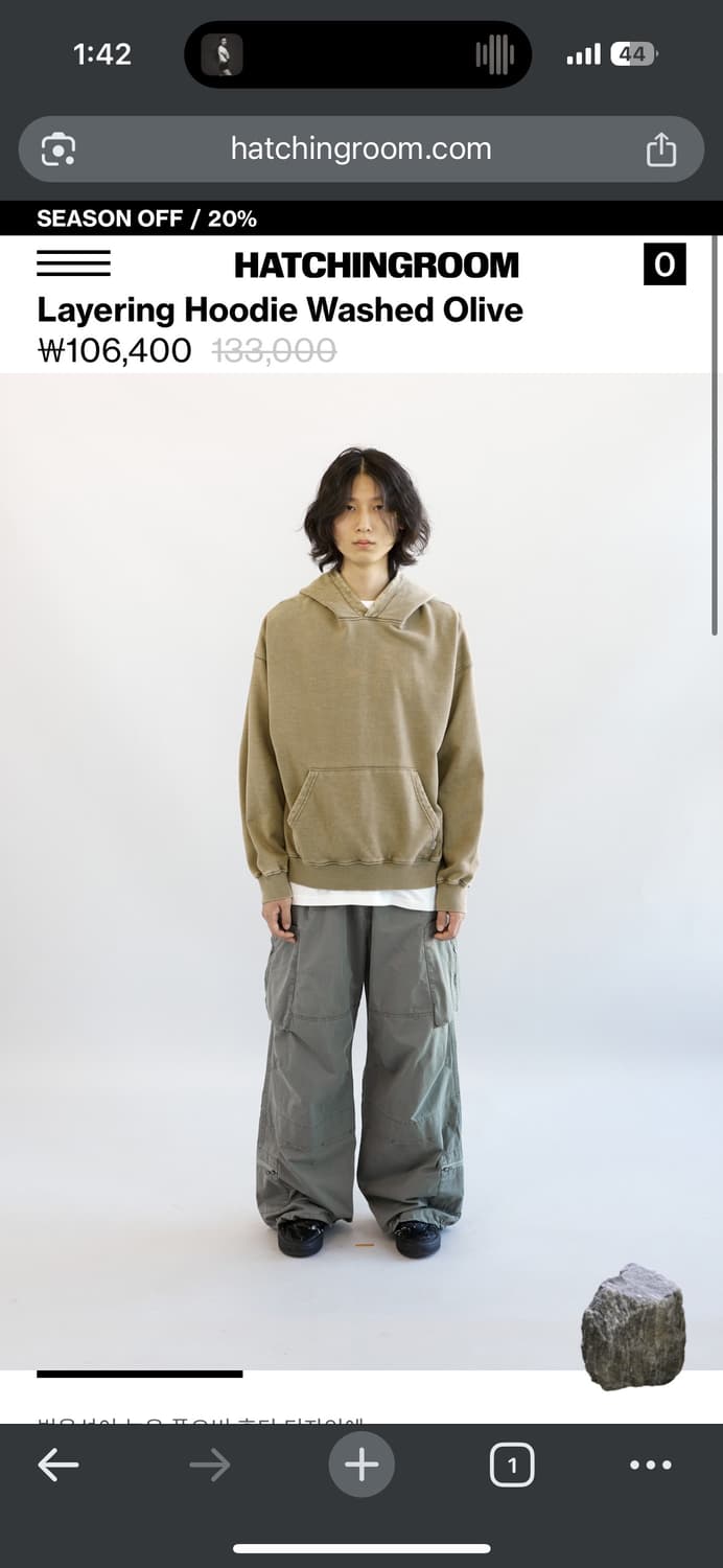 해칭룸 Layering Hoodie Washed Navy 2 상품이미지2