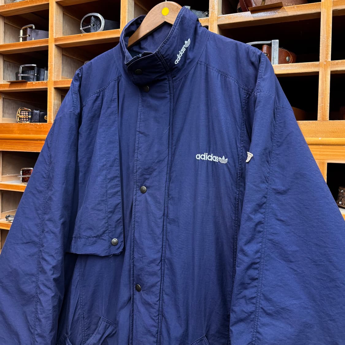 80s 아디다스 네이비 트렌치 코트 파카 (XL)   상품이미지2