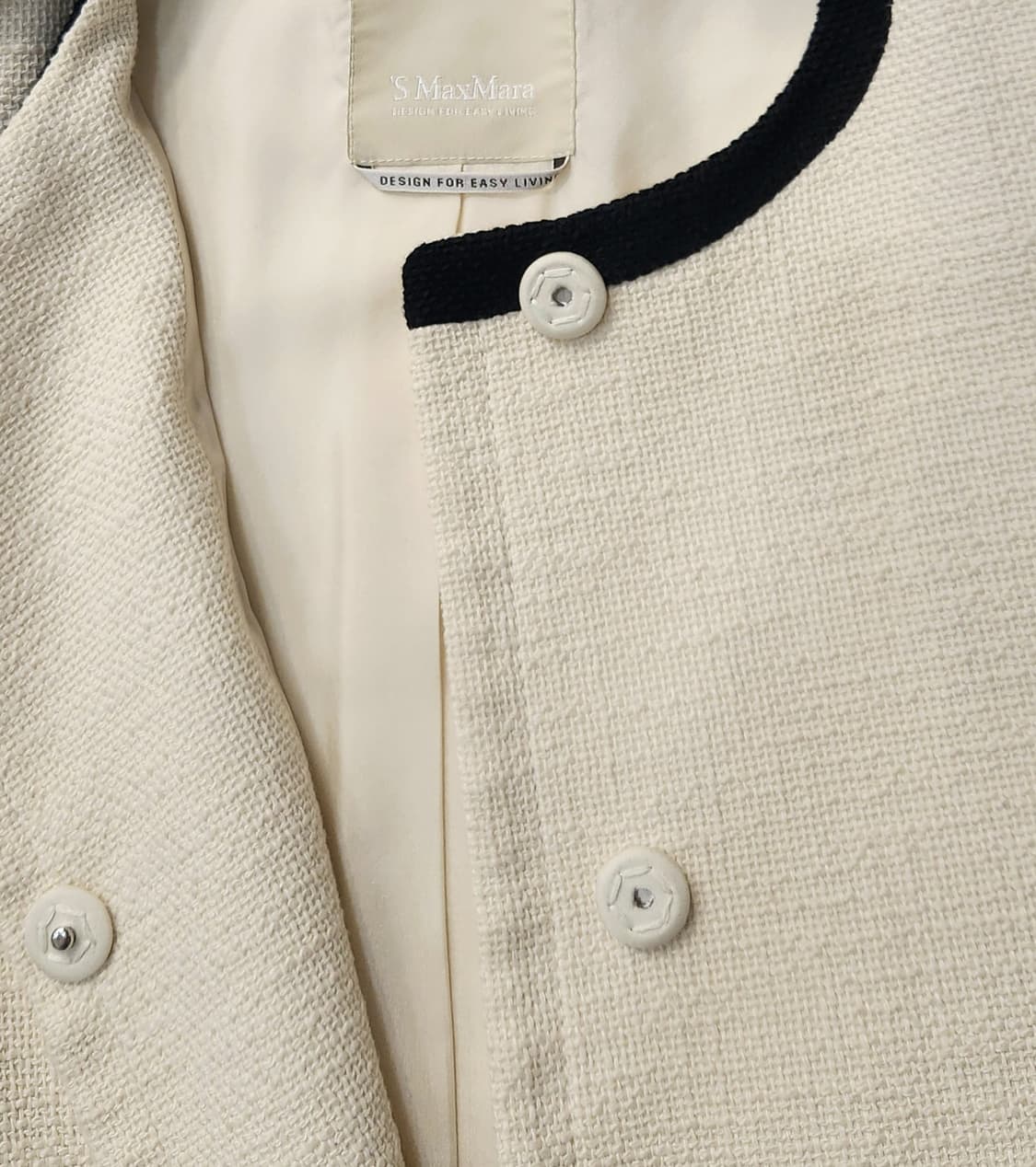 막스마라 아이보리 여성 트위드 코트 상품이미지6