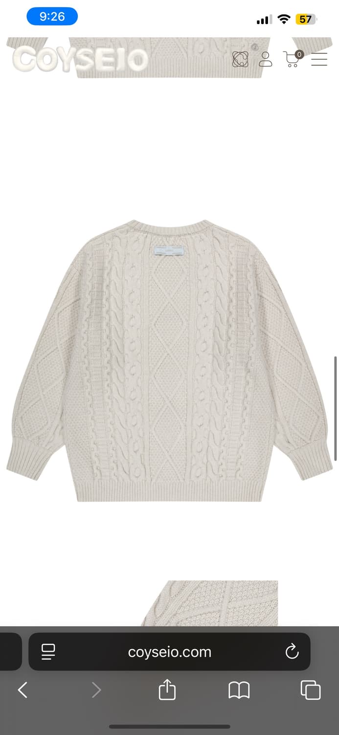 코이세이오 POMPOM CABLE KNIT IVORY 상품이미지4
