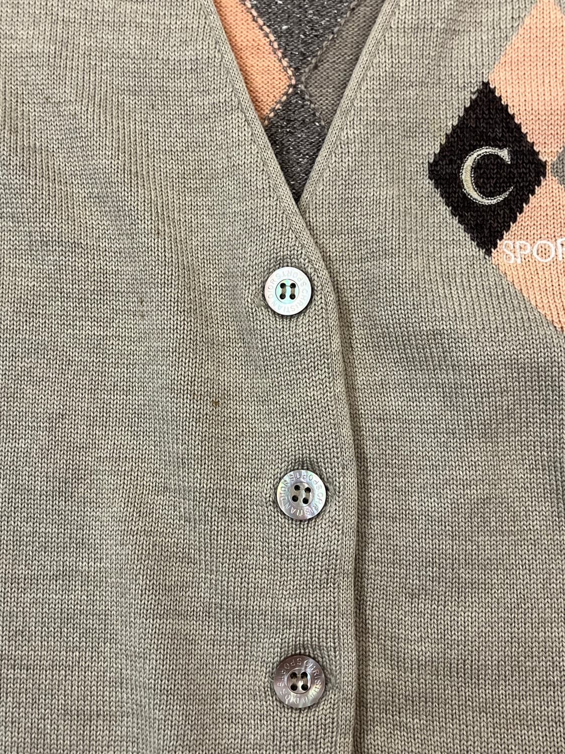 디올 아가일 니트 베스트 베이지 95 #csz1767 상품이미지8