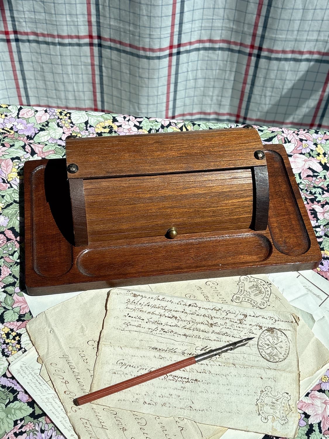 빈티지 미드센츄리 모던 롤탑 우드 오거나이저 상품이미지1