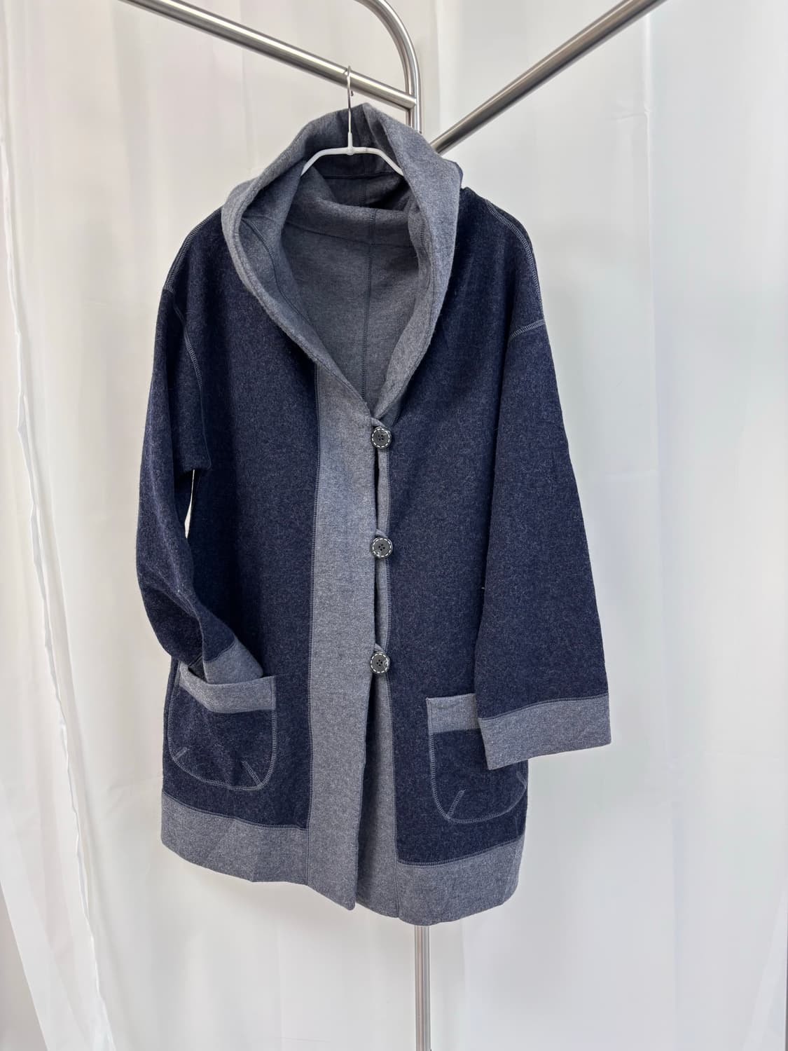 기모노 리버서블 배색 가디건 상품이미지1