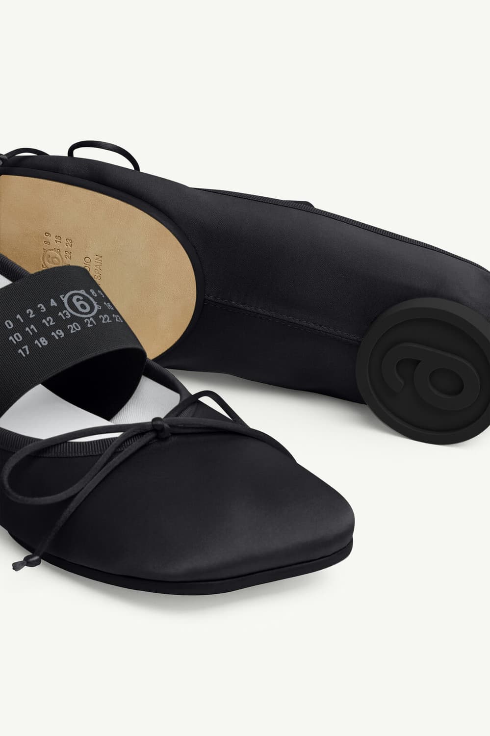MM6 마르지엘라 아나토믹 발레리나 플랫 슈즈 블랙 사틴 37사이즈 상품이미지2