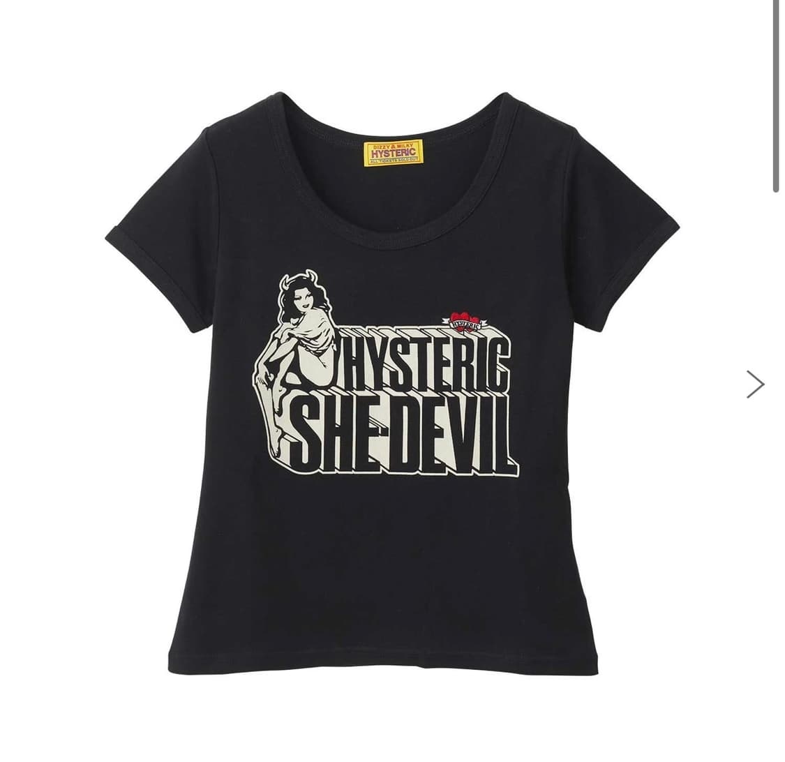 히스테릭 글래머 SHE DEVIL HEART 자수 치비 티셔츠 상품이미지1