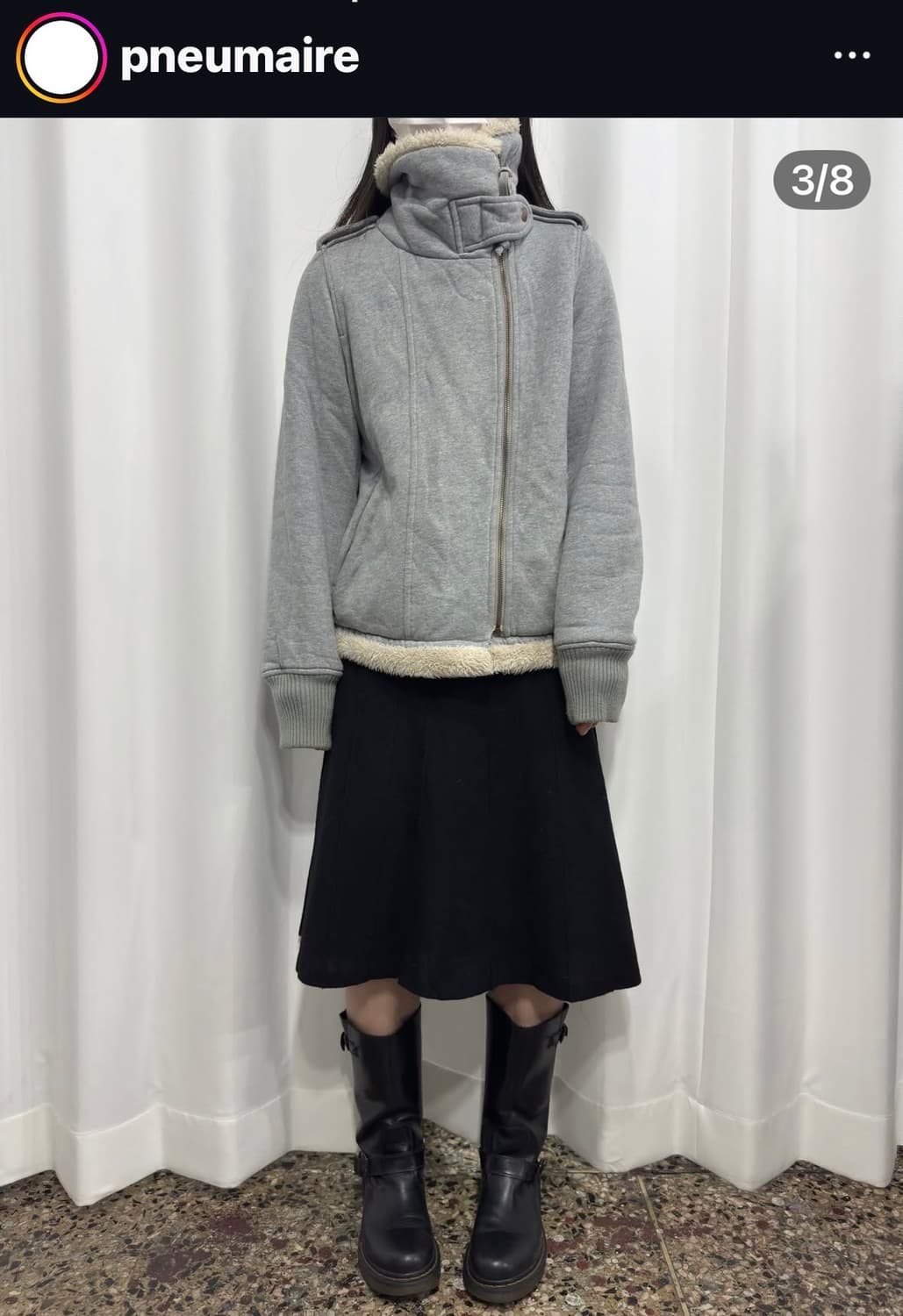 털 사이드지퍼 후드집업 퍼집업 모리걸 빈티지 일본 상품이미지4