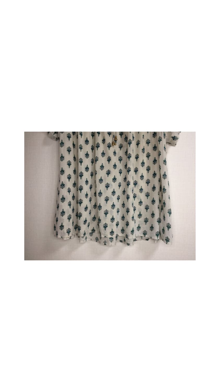 빈티지 에스닉 패턴 베이지 블라우스 탑 상품이미지3