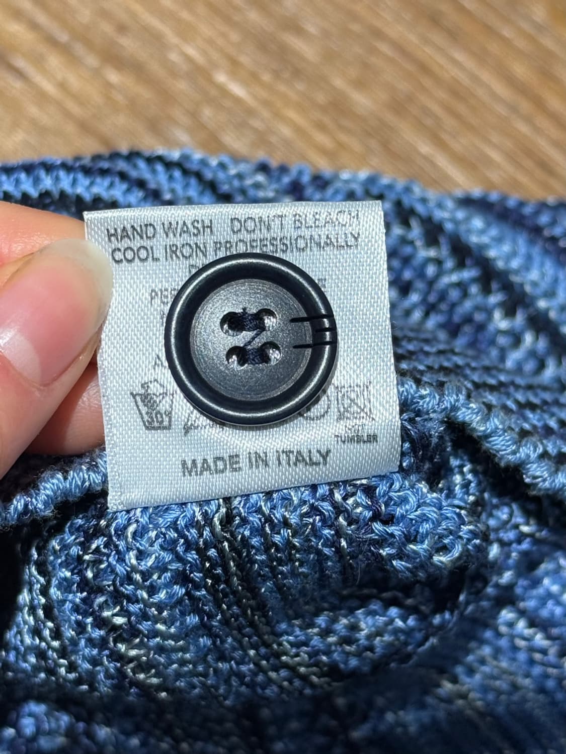 미쏘니 블루 스트라이프 오버사이즈 니트 가디건 상품이미지9