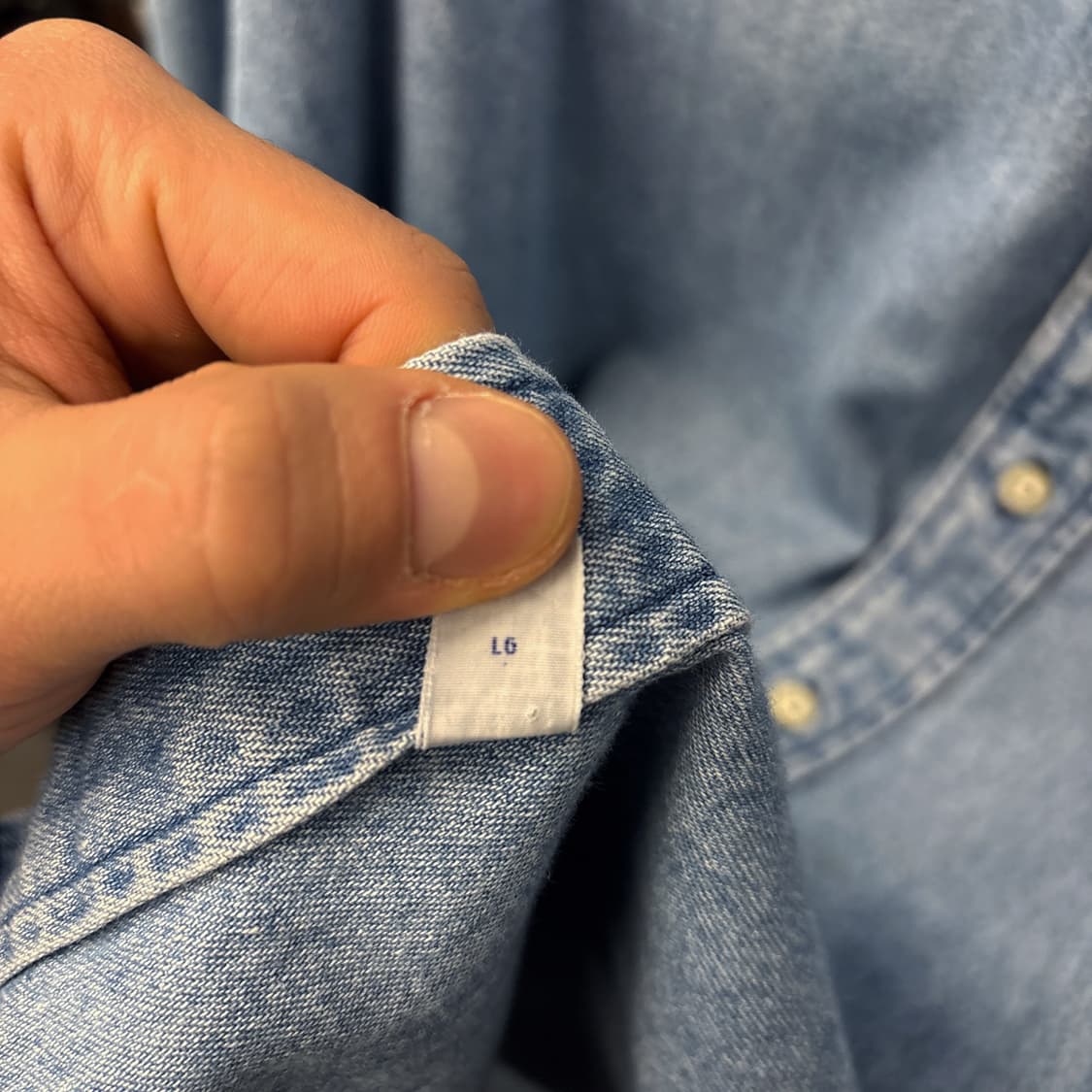 90s 폴로 랄프로렌 레드포니 버튼다운 클래식 데님 셔츠 N322 상품이미지7
