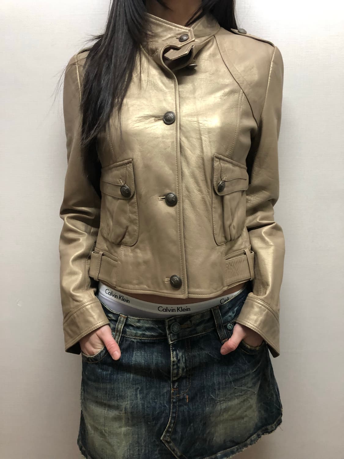 빈티지 데님 펑크 로우라이즈 스커트 상품이미지4