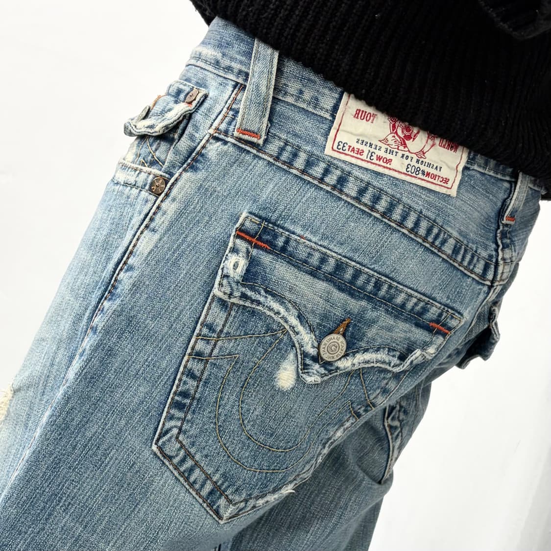 트루릴리전 데미지 부츠컷 데님 팬츠 상품이미지2