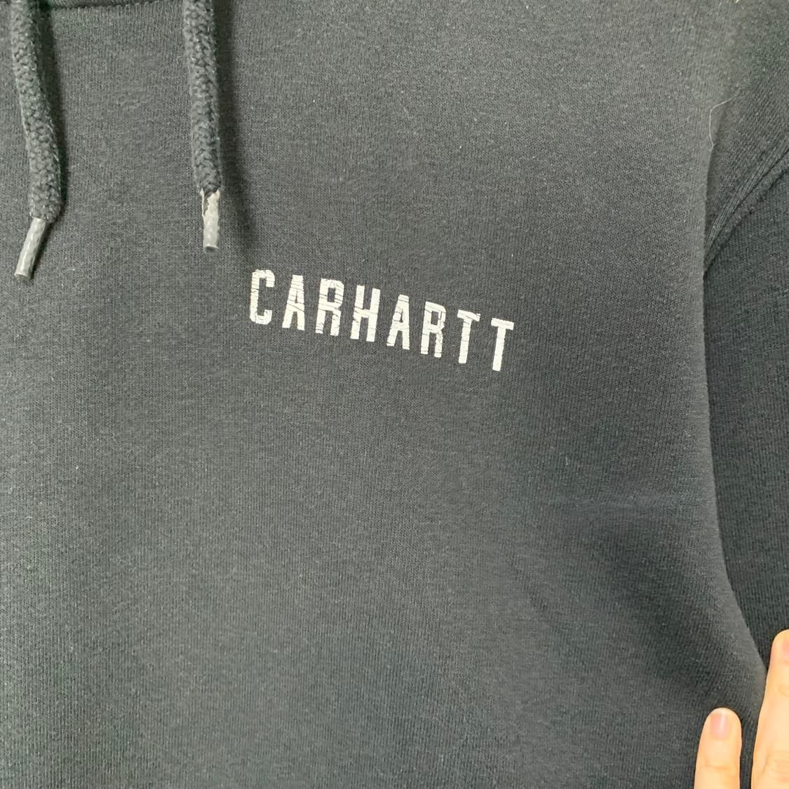칼하트 빈티지 기모 블랙 차콜 후드티 M 남녀공용 상품이미지3