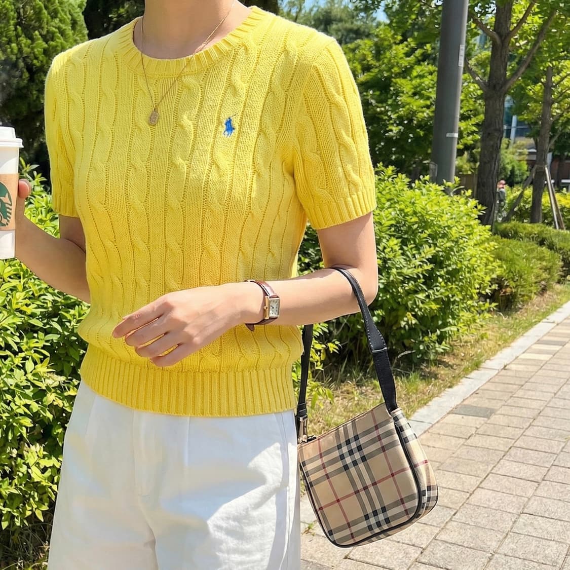 폴로 레몬 케이블 반팔 니트 / S 상품이미지2