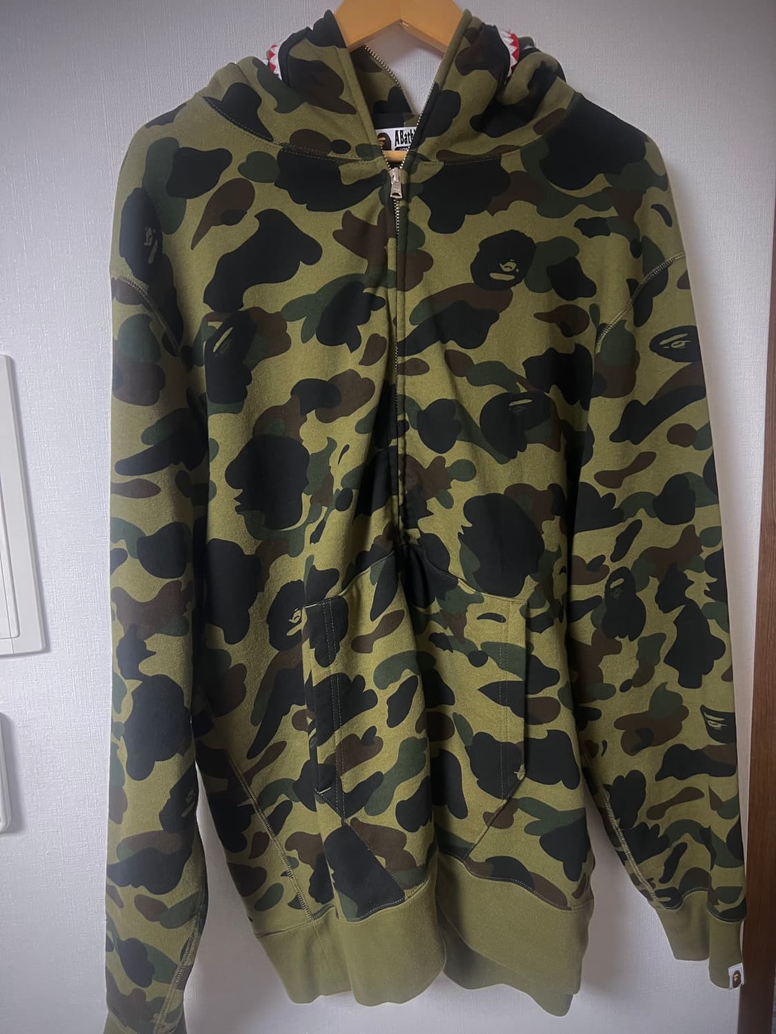 베이프 퍼스트 카모 샤크후드 아미 그린 2XL 상품이미지1