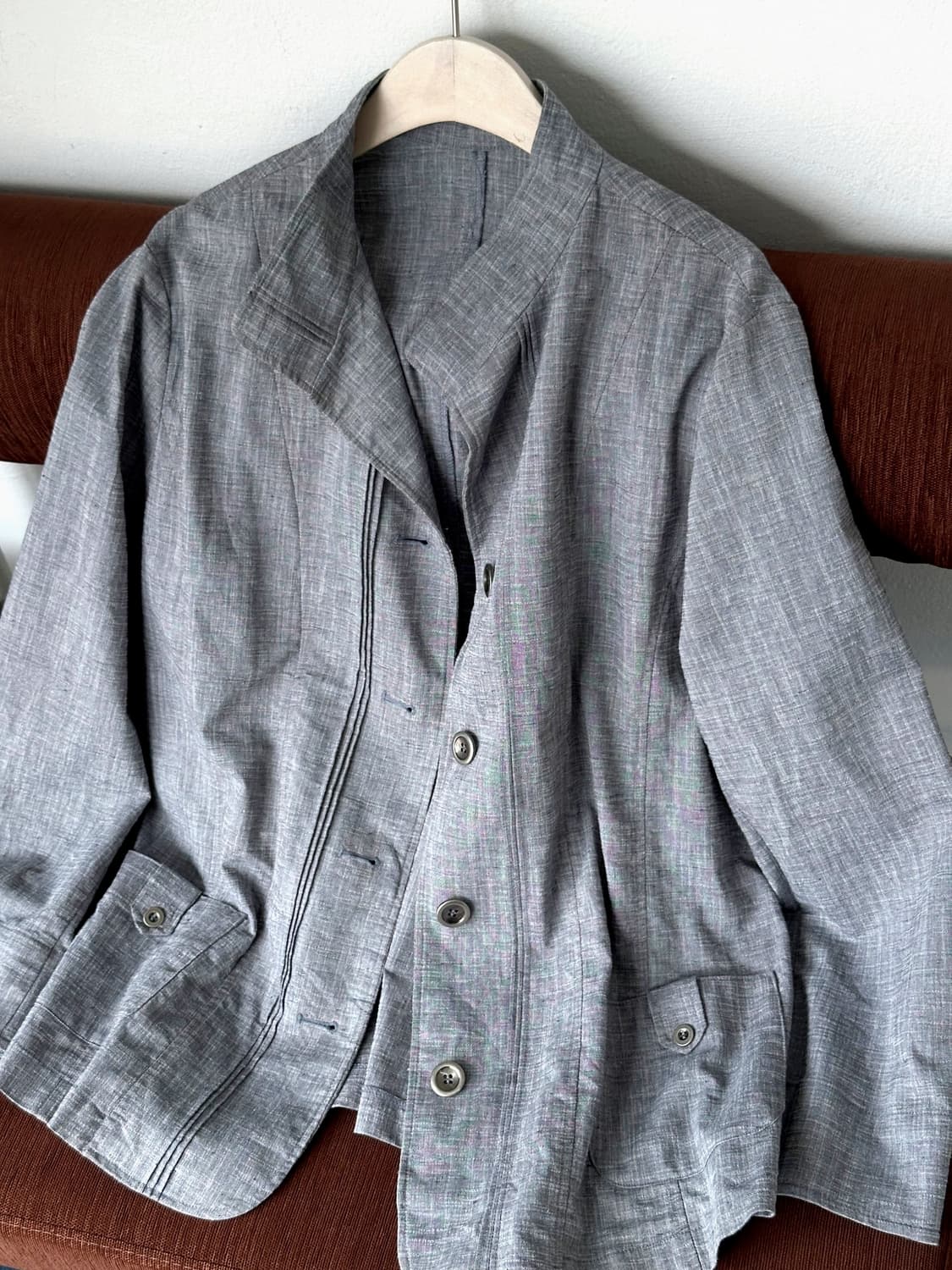 Cotton poly 4B design jacquard jacket 상품이미지1