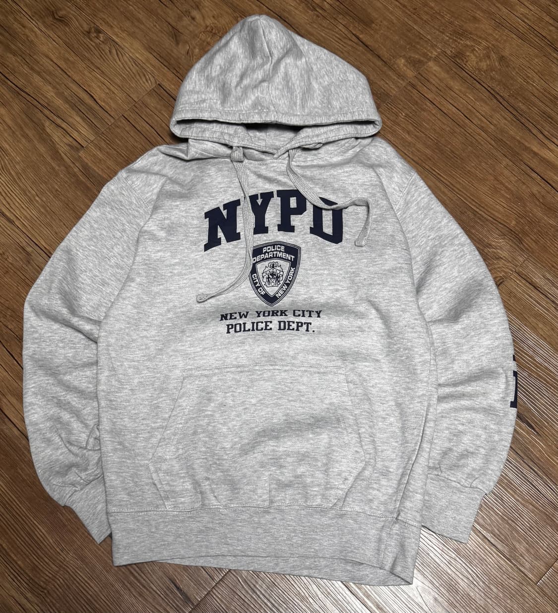 NYPU 뉴욕 경찰 헤더 그레이 기모 후드티 상품이미지2