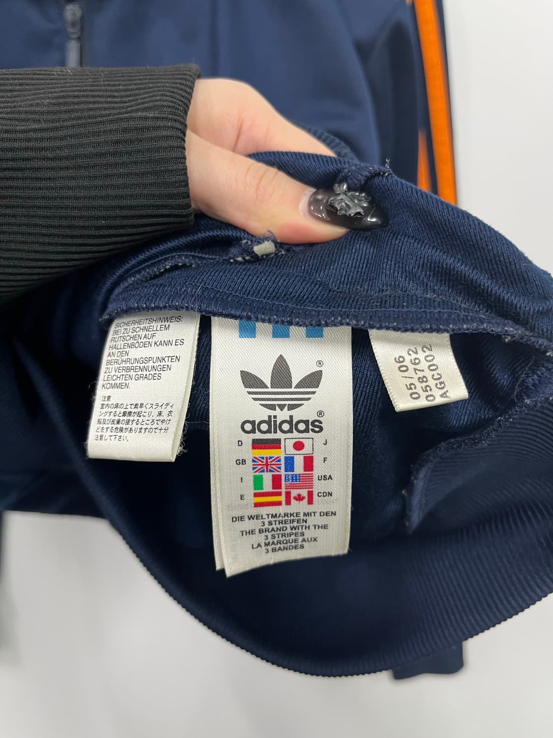 아디다스 네이비 주황 구파이어버드 져지 트랙탑  상품이미지4