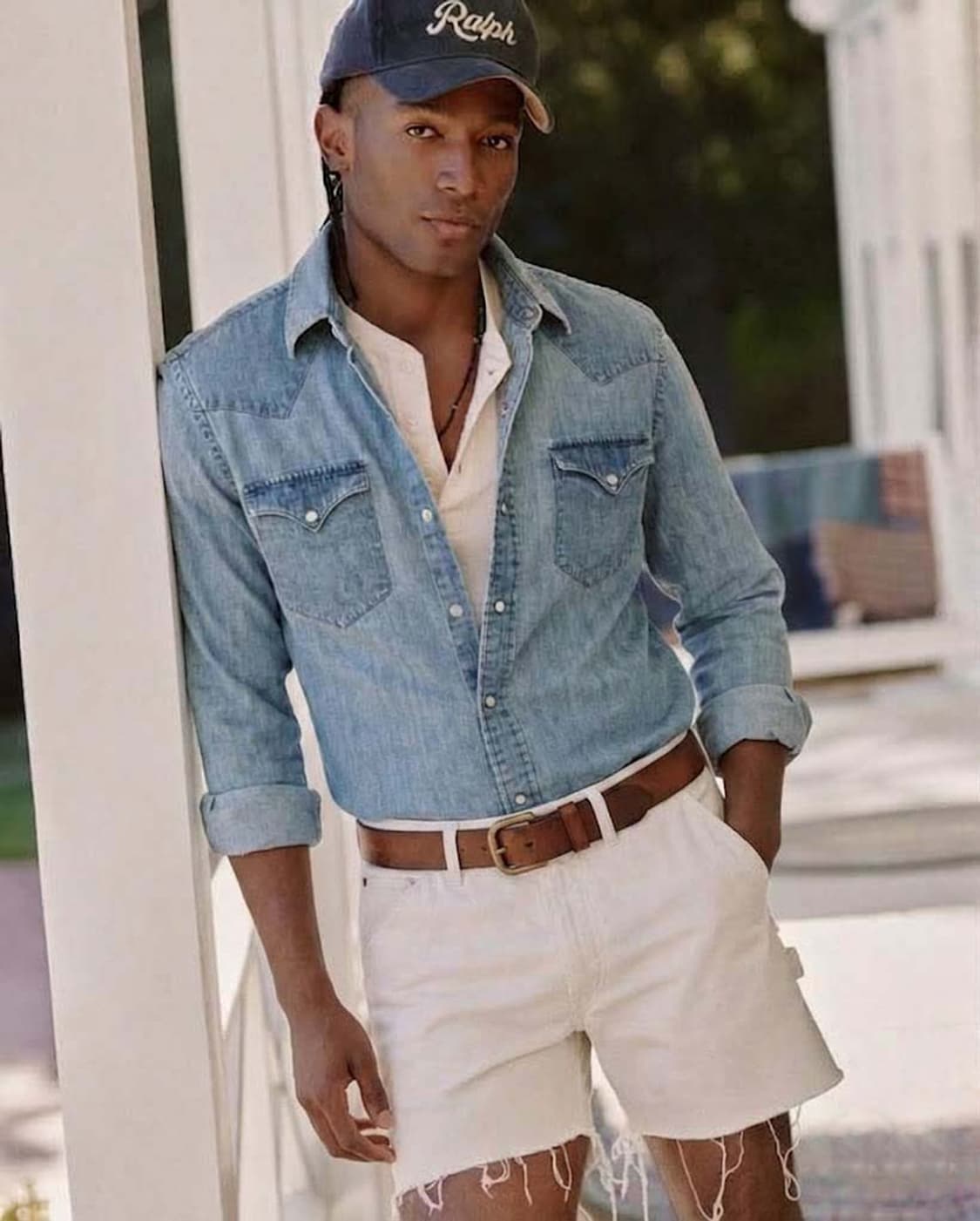 폴로 랄프로렌 콘초 사우스 웨스턴 워시드 데님 셔츠 상품이미지4