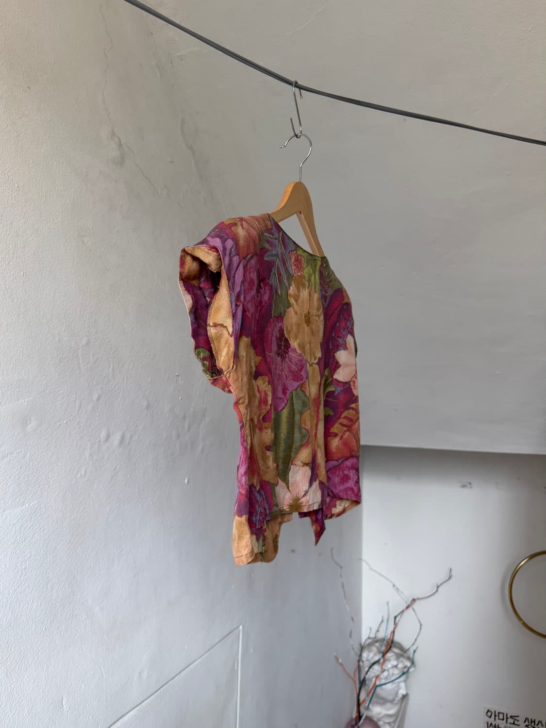 MADE IN PARIS 플라워 리넨 크롭 블라우스 상품이미지7