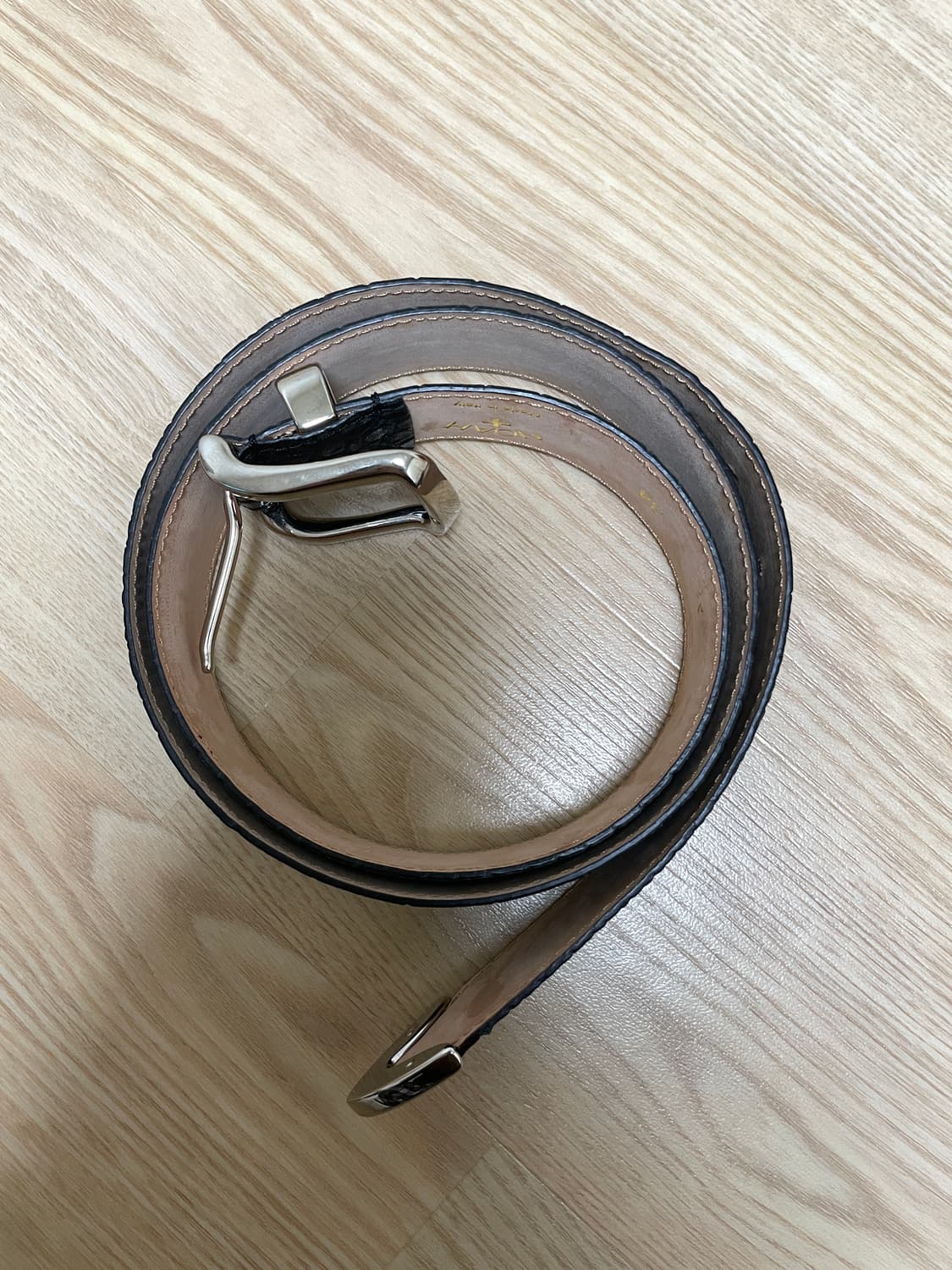 [34] 노아 noah 크록 엠보시드 메탈 팁 벨트 블랙 상품이미지7