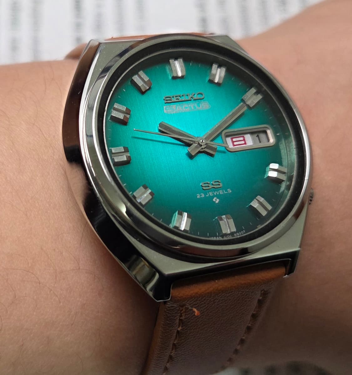 레어] 빈티지 세이코 액투스SS 와이드보이 그린판 한자 데이데이트  상품이미지10