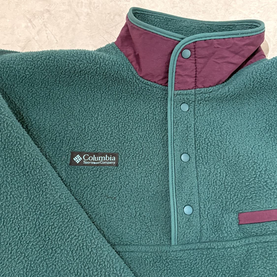 90s USA 🇺🇸 콜롬비아 플리스 신칠라 스냅티 풀오버 후리스 상품이미지2