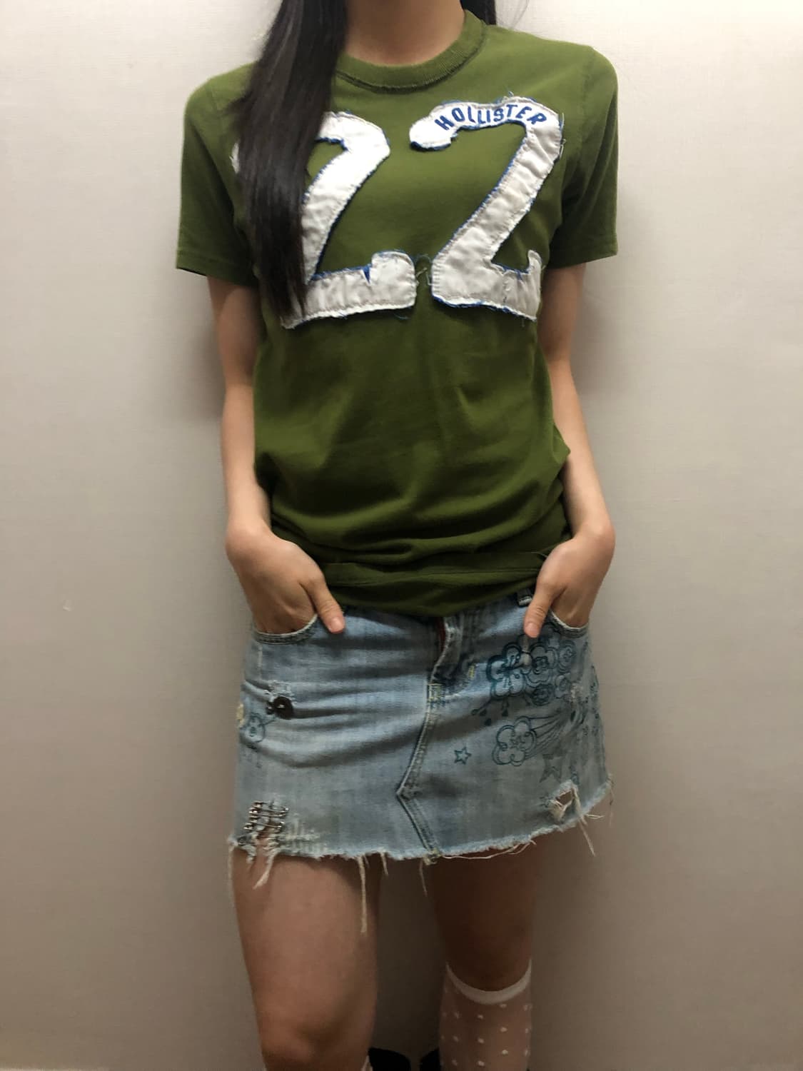 빈티지 홀리스터 카키 티셔츠 상품이미지3