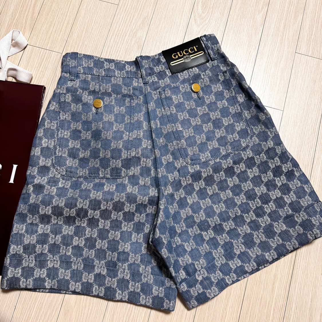 25 텍달린 새상품 정품 구찌 / 정가190만 모노그램 린넨 반바지 쇼츠 상품이미지10