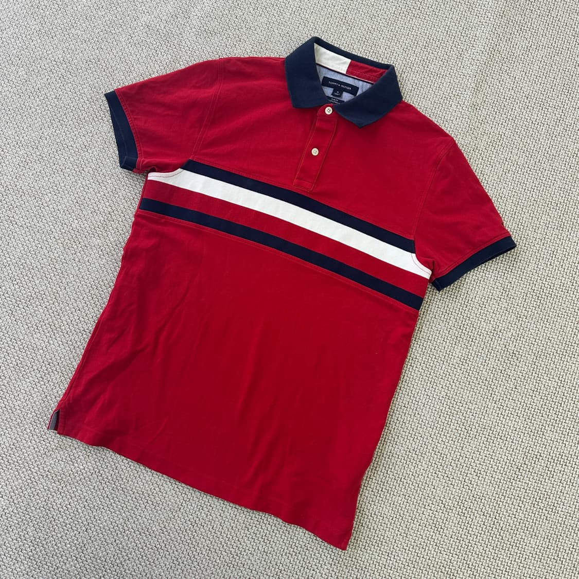 M 타미힐피거 스트라이프 카라 반팔티 0416D 상품이미지1