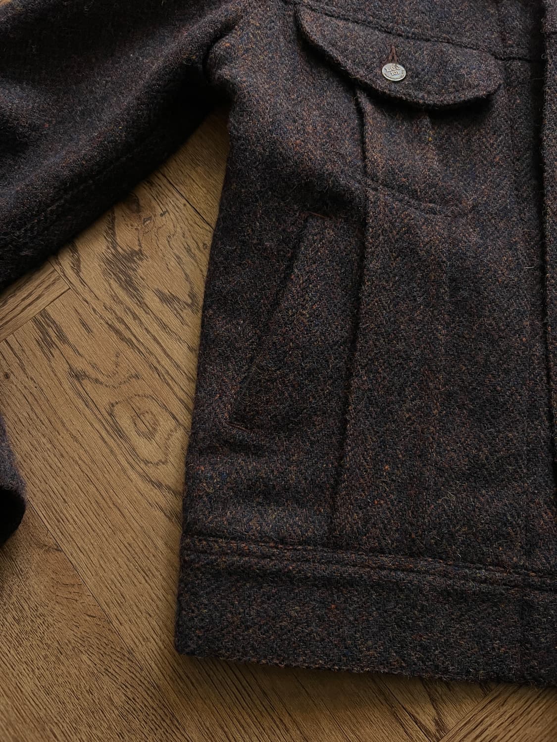 [S]Lee 해리스트위드 스톰라이더 블랭킷 울 트러커 자켓 상품이미지4