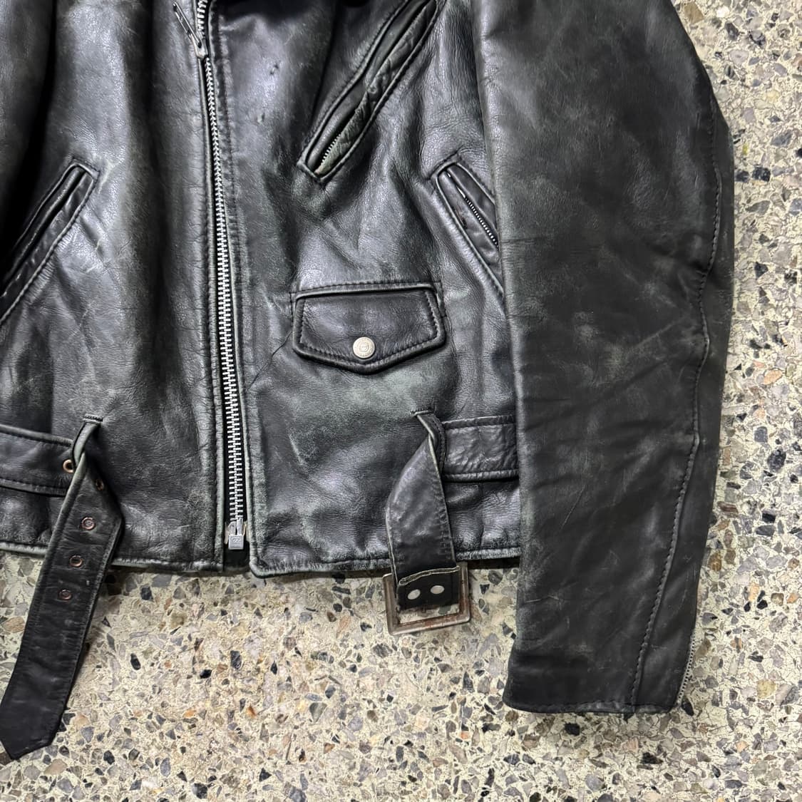 [S] 90s Schott Perfecto 가죽 라이더 자켓 상품이미지5