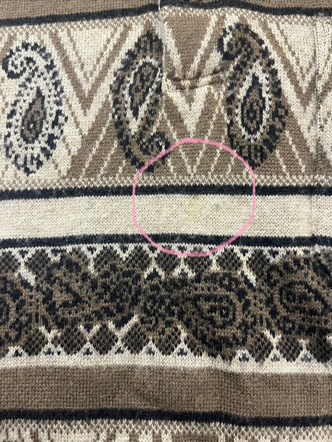 빈티지 노르딕 패턴 카라 니트 브라운 L #csz3038 상품이미지5