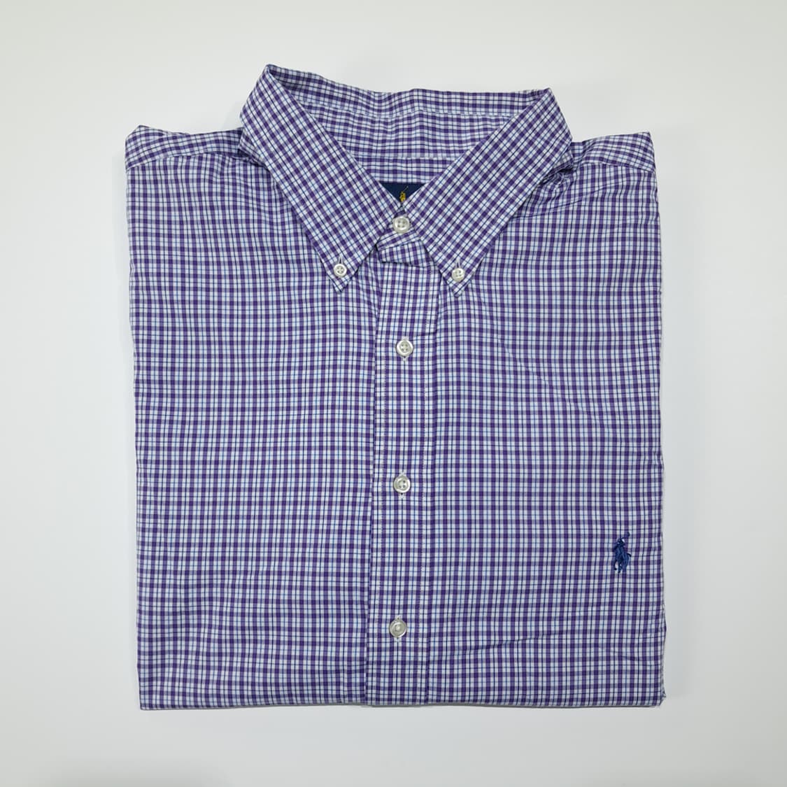 CL602 2XLT 폴로 마이크로 체크 퍼플 셔츠 남방 상품이미지7