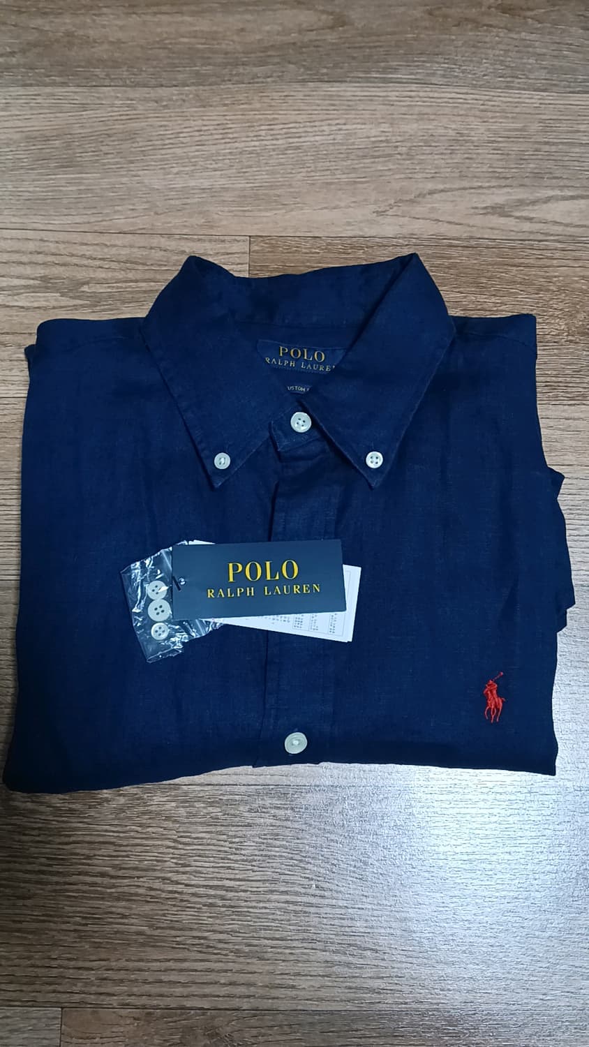 폴로랄프로렌 커스텀핏 리넨셔츠 M 네이비 상품이미지1
