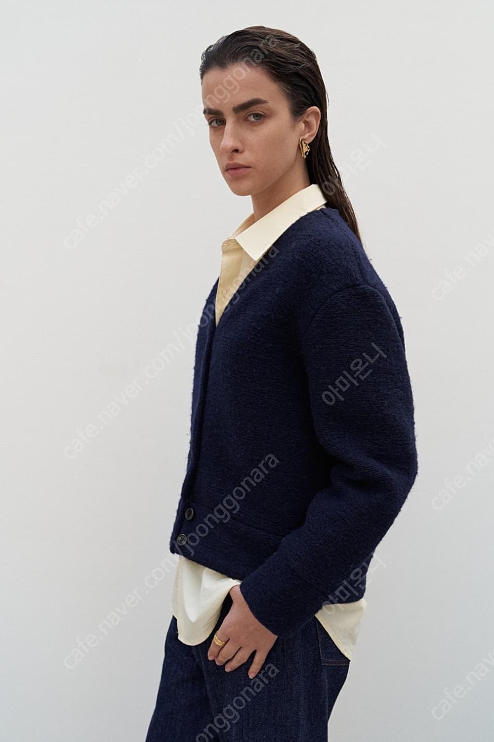 1 라벨아카이브 플러피 네이비 가디건 상품이미지3