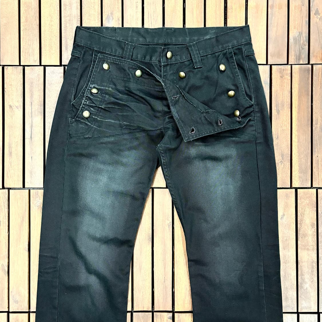 (33) 재패니즈 스타일 버튼 디테일 블랙 진  상품이미지2