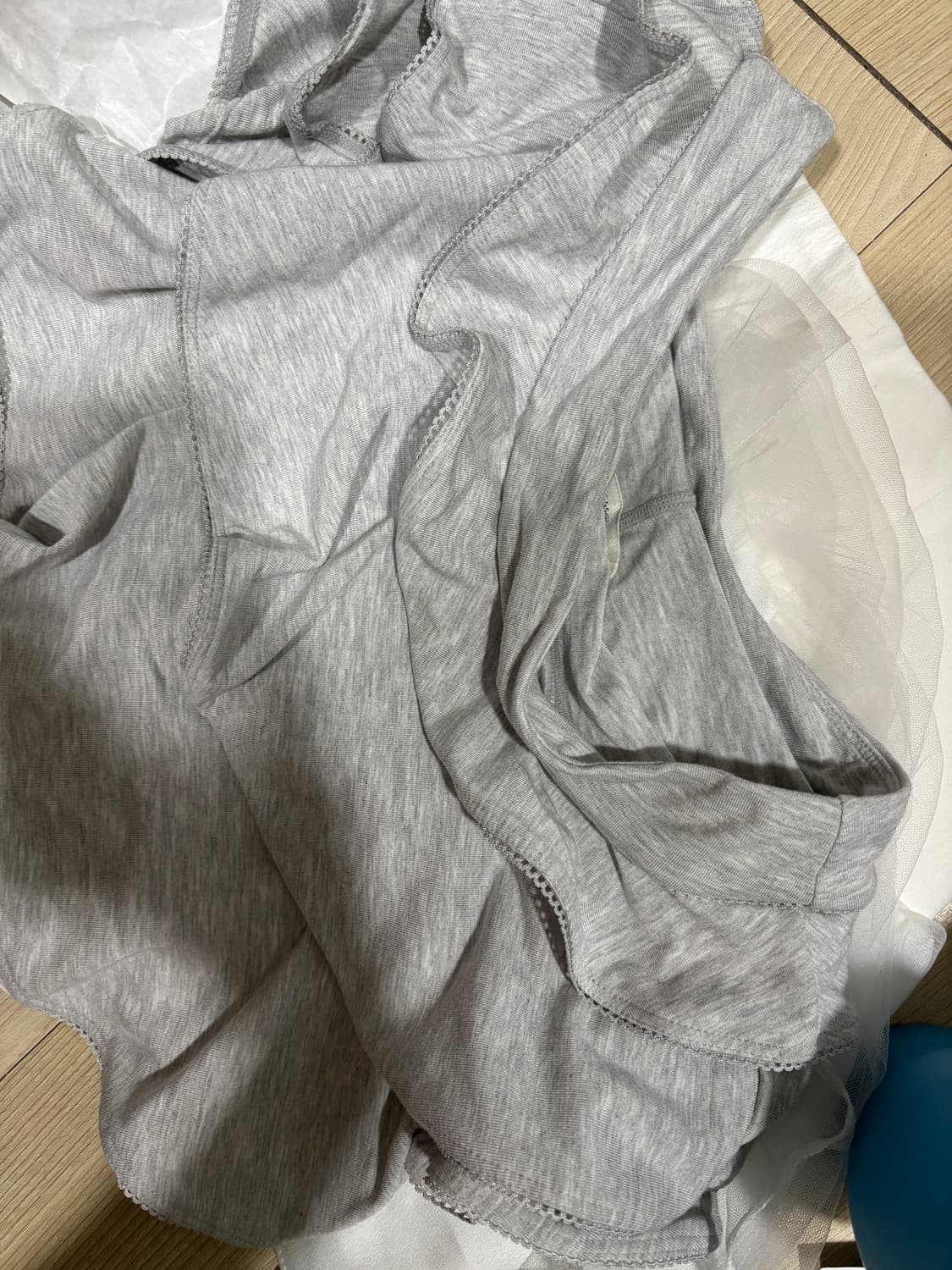 글로니 PICOT FRILL MINI SKIRT 화이트멜란지 S 상품이미지3