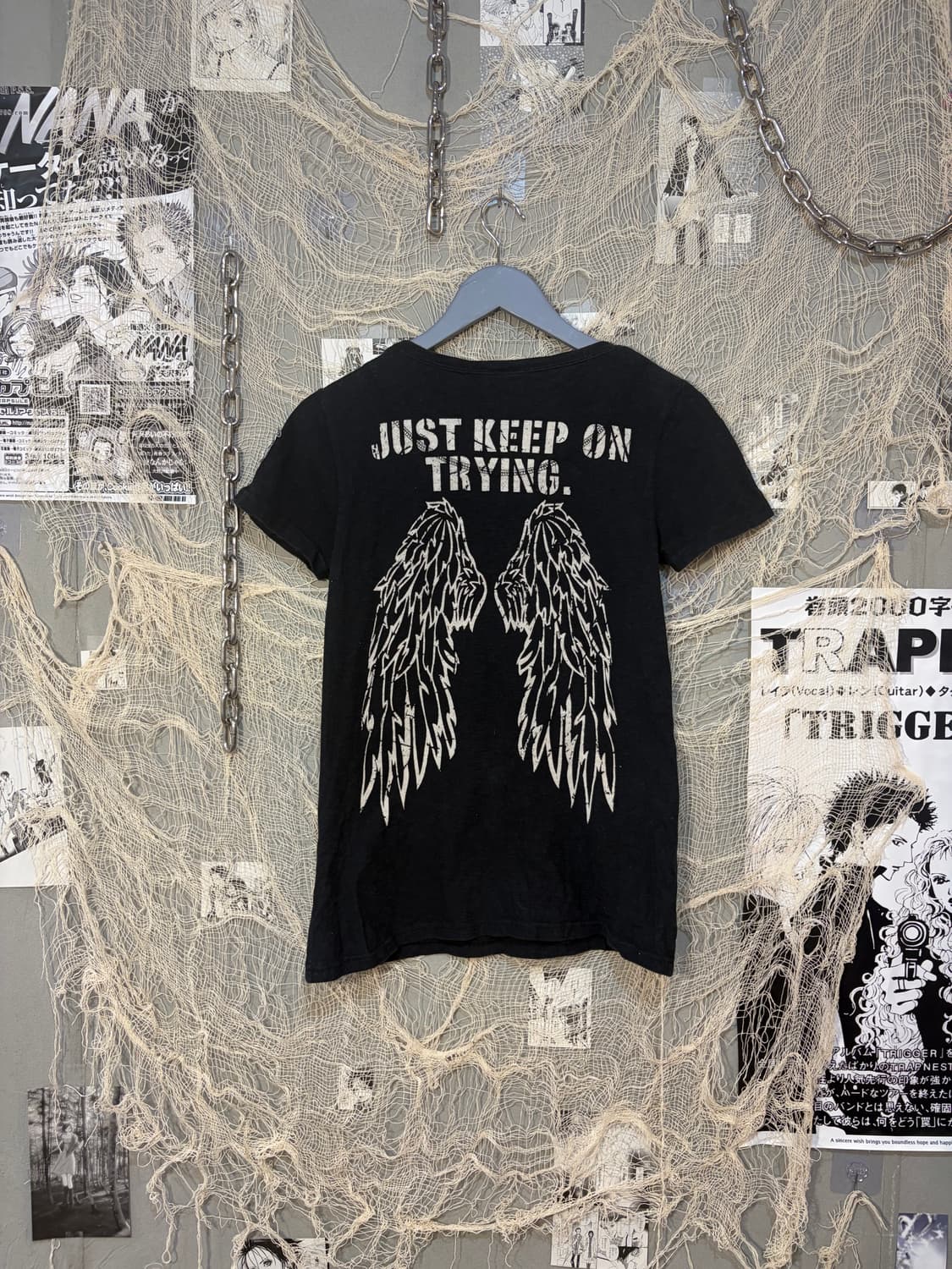 Y2K lettering Layered back angel T-shirt 상품이미지8