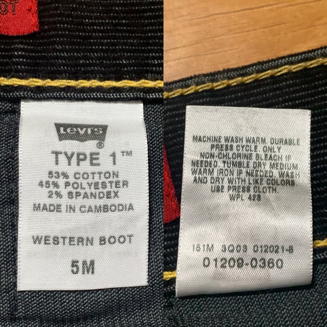 LEVIS TYPE 1 리바이스 타입원 웨스턴 부츠 코듀로이 팬츠 상품이미지6