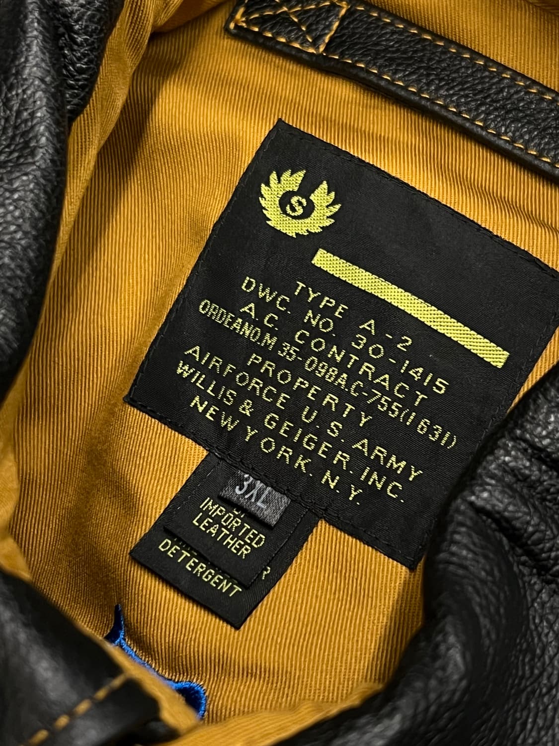 윌리스 앤 가이어 A-2 레더자켓 피팅1회 새상품 처분  상품이미지3