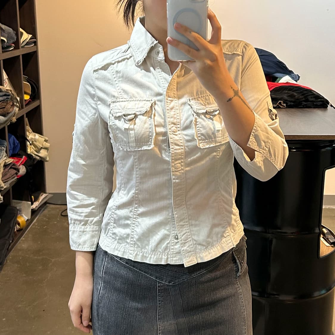 포켓 카프리 셔츠자켓 상품이미지6